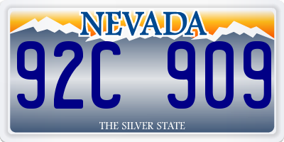 NV license plate 92C909