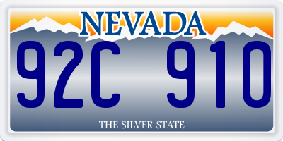 NV license plate 92C910