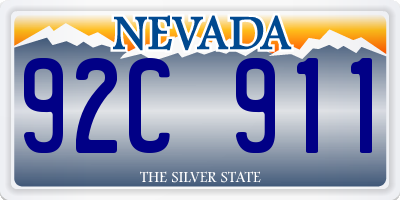 NV license plate 92C911