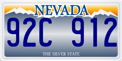 NV license plate 92C912