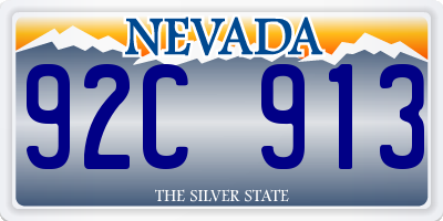 NV license plate 92C913