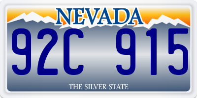 NV license plate 92C915