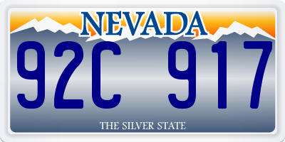 NV license plate 92C917