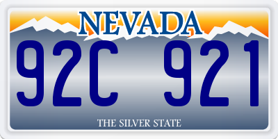 NV license plate 92C921