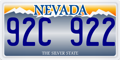 NV license plate 92C922