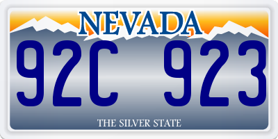 NV license plate 92C923