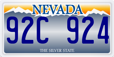 NV license plate 92C924