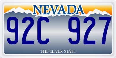 NV license plate 92C927