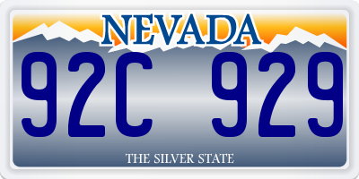 NV license plate 92C929