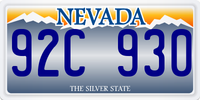 NV license plate 92C930