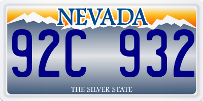 NV license plate 92C932