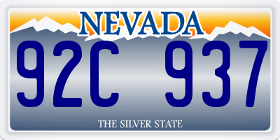 NV license plate 92C937