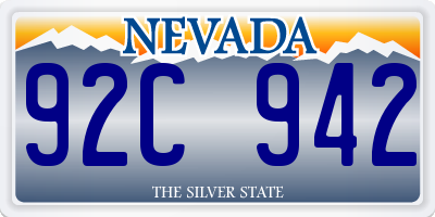 NV license plate 92C942