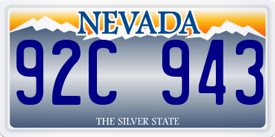 NV license plate 92C943