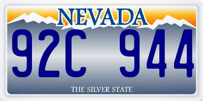 NV license plate 92C944