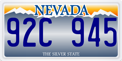 NV license plate 92C945