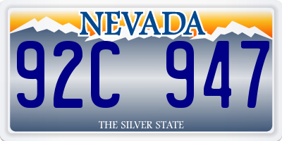 NV license plate 92C947