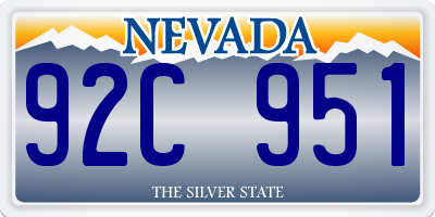 NV license plate 92C951