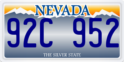 NV license plate 92C952