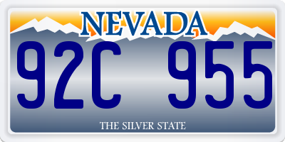 NV license plate 92C955