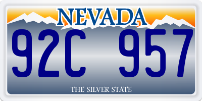 NV license plate 92C957