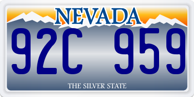 NV license plate 92C959