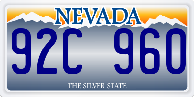 NV license plate 92C960