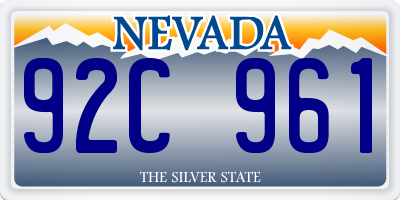 NV license plate 92C961