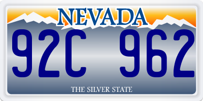 NV license plate 92C962