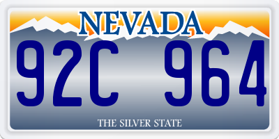 NV license plate 92C964