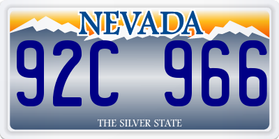 NV license plate 92C966