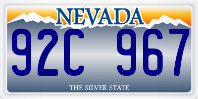 NV license plate 92C967