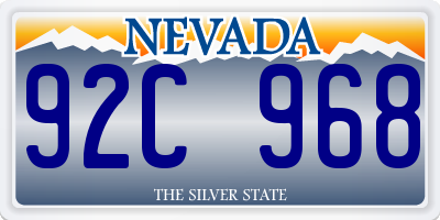 NV license plate 92C968