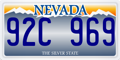 NV license plate 92C969