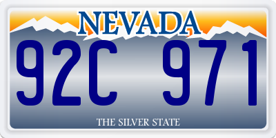 NV license plate 92C971