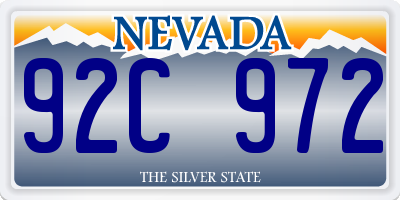 NV license plate 92C972