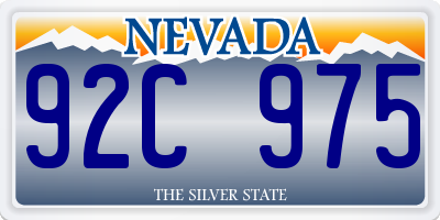 NV license plate 92C975