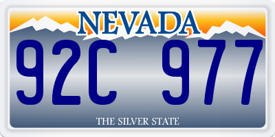 NV license plate 92C977