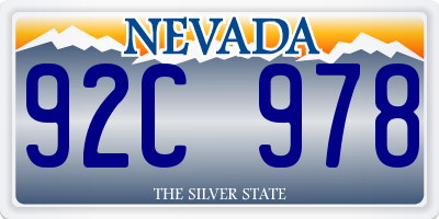 NV license plate 92C978