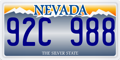 NV license plate 92C988