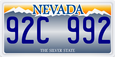 NV license plate 92C992