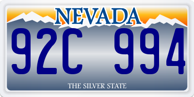 NV license plate 92C994