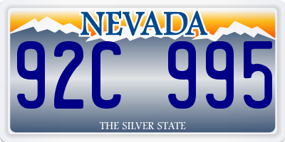 NV license plate 92C995