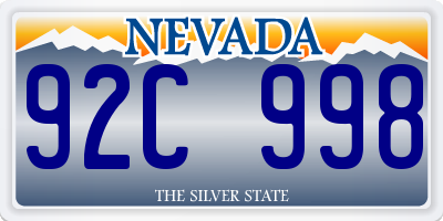 NV license plate 92C998