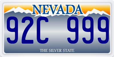 NV license plate 92C999