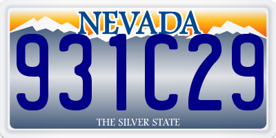 NV license plate 931C29