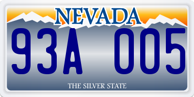 NV license plate 93A005