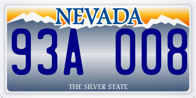 NV license plate 93A008