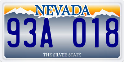 NV license plate 93A018