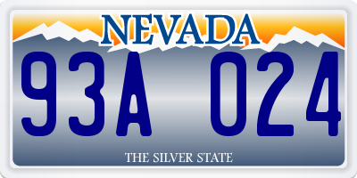 NV license plate 93A024